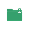 A video folder with an emerald padlock